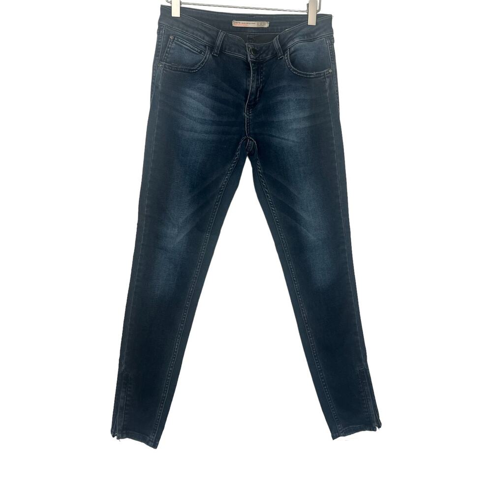 Zara Denim Dept Z1975 Women’s Medium Wash Skinny Jeans with Zippered Ankle - 6